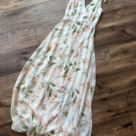 Lulus Romantic Possibilities White Floral Print Maxi Dress Women's Size S - Picture 4 of 7